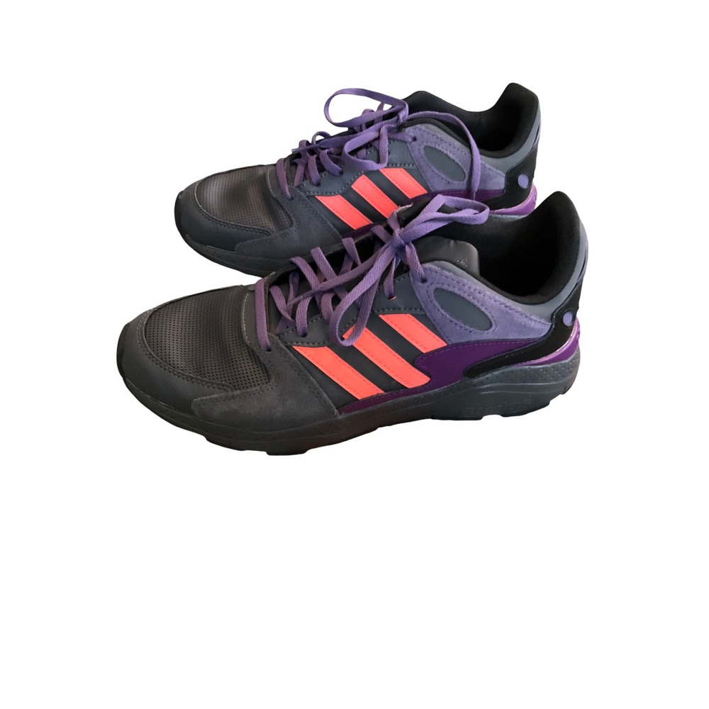 Adidas Cloudfoam Sneakers Womens 10 Grey Purple Orange EG8752 Running Shoes